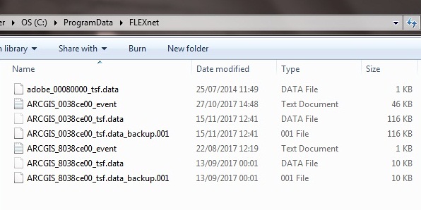 Screenshot of FLEXnet folder